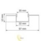 LED profilis Masterled GK 20 mm, 2 m, anoduotas, matinis
