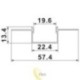 LED profilis Masterled GK 20mm 2m juodas juodas