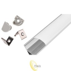 LED profilis Masterled kampinis 2 m anoduotas pieninis