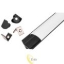 LED profilis Masterled kampinis 2 m juodas matinis (pieninis)