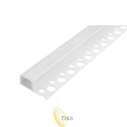 LED profilis PCV 33x12 įleidžiamas glazūra baltas 2m matinis
