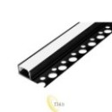 LED profilis PCV 33x12 įleidžiamas glazūrai juodas 2 m matinis