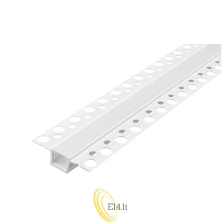 LED profilis PCV 50x12 įleidžiamas į GK plokštes baltas 2 m pieninis