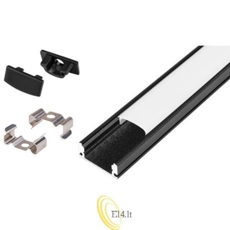 LED profilis Masterled paviršinis 2 m juodas matinis