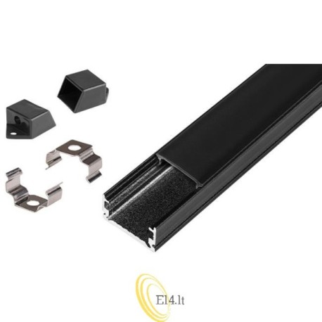 LED profilis Masterled slim 2 m juodas juodas