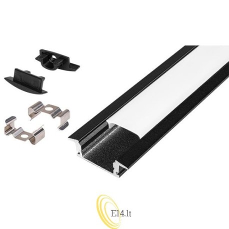 LED profilis Masterled įleidžiamas 1 m juodas matinis