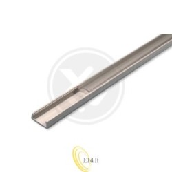 LED profilis PCV 16x7 Slim pilkas 1 m permatomas