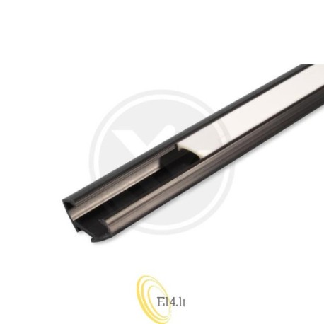 LED profilis PCV 22x12 Corner juodas 1 m pieninis