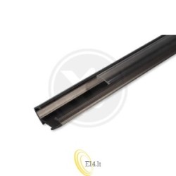 LED profilis PCV 22x12 Corner juodas 1 m permatomas