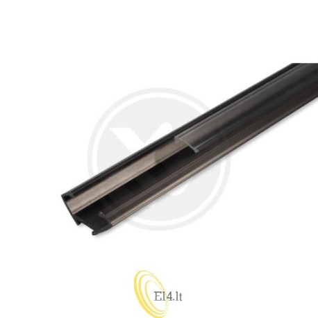 LED profilis PCV 22x12 Corner juodas 2 m permatomas