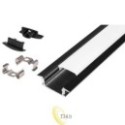 LED profilis Masterled įleidžiamas 2 m juodas matinis