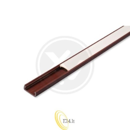 LED profilis PCV 16x7 Slim rudas 2 m pieninis