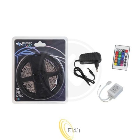 LED RGB 5050 juostos rinkinys Blister 5 m 150 LED IP20