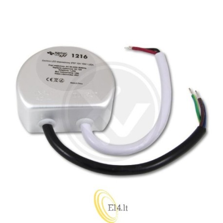 LED maitinimo šaltinis, montuojamas į dėžutę, IP67, 12V, 15W, 1,25A