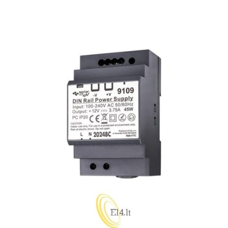 DIN bėgelio maitinimo šaltinis 12V 45W 3.75A IP20