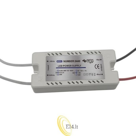 LED maitinimo šaltinis baldams 12V 18W 1,5A IP20 plastikinis