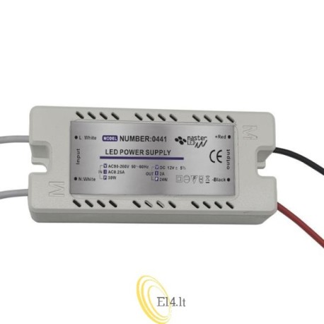 LED baldų maitinimo šaltinis 12V 24W 2A IP20 plastikinis