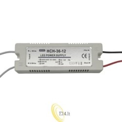 LED maitinimo šaltinis baldams 12V 36W 3A IP20 plastikinis