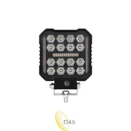 LED darbinė lempa 10-60V 50W 16LED su įspėjamuoju šviesos režimu
