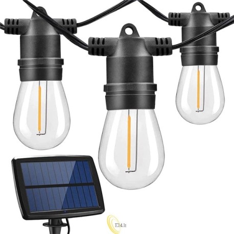 Saulės energija maitinama LED girlianda 10 LED 10 m apvali
