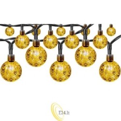 Saulės energija maitinama LED girlianda 20 LED 485 cm apvali