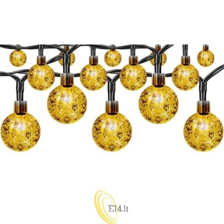 Saulės energija maitinama LED girlianda 20 LED 485 cm apvali