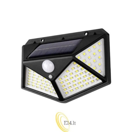 LED saulės lempa 100xSMD su judesio ir prieblandos jutikliu