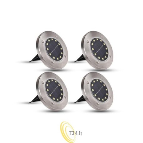 LED saulės lempa 12xSMD sodo įsmeigiama - 4 vnt.