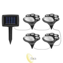 LED saulės lempa 4xSMD įsmeigiama šunų letenėlėmis 470 cm