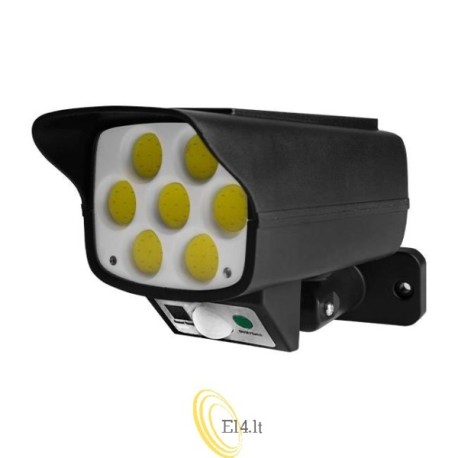LED saulės energijos lempa su netikros kameros imitacija, COB, judesio jutiklis
