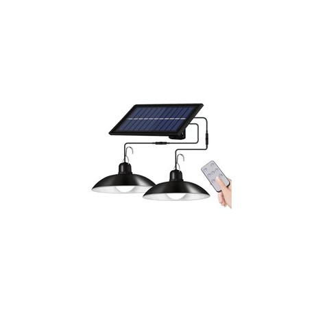 LED saulės energijos high bay lempa x2 su nuotolinio valdymo pultu