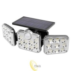 LED saulės prožektorius IP65 138SMD PIR su nuotolinio valdymo pultu