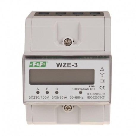 Modulinis elektros energijos skaitiklis F&F 3F 3x5(80)A WZE-3