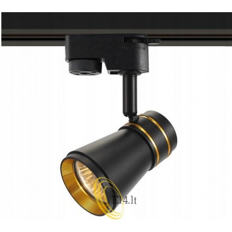 Šviestuvas ant bėgelio GU10 - 60mm 1 fazis juodas