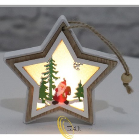 LED kalėdinis pakabukas 10cm 1 2700K (medinis)