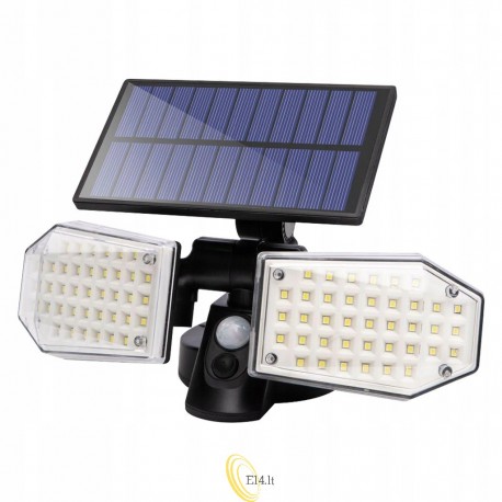 LED prožektorius su saulės baterija IP65 78xSMD PIR