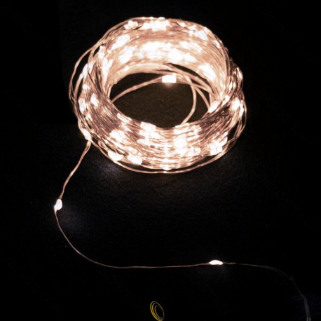 Saulės energija Girliandos, šaltai balta, 2m+10m