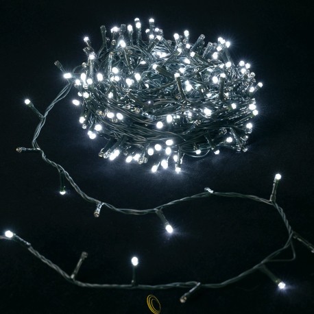 Saulės energija Girliandos, šaltai balta, 2m+10m