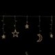 Saulės energija Girliandos, stars ir moons (wave), Šiltai balta, 3m+3m*0.6m, 12strips 12 strips