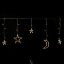 Saulės energija Girliandos, stars ir moons (wave), Šiltai balta, 3m+3m*0.6m, 12strips 12 strips