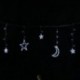 Saulės energija Girliandos, stars ir moons (wave), Šaltai balta, 3m+3m*0.6m, 12strips 12 strips
