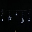 Saulės energija Girliandos, stars ir moons (wave), Šaltai balta, 3m+3m*0.6m, 12strips 12 strips