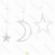 Saulės energija Girliandos, stars ir moons (wave), Šaltai balta, 3m+3m*0.6m, 12strips 12 strips