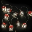 3AA Baterijomis maitinama Girliandos - wooden pendant deer in the house, Šiltai balta, 3m ,IP20 Vidaus