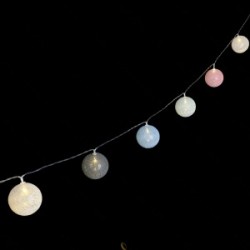 3AA Baterijomis maitinama Girliandos Cotton Kamuoliukas šviesa Macaron Colors Šiltai balta 2m